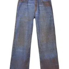 Прямые джинсы из вареного денима Прямые джинсы из вареного денима