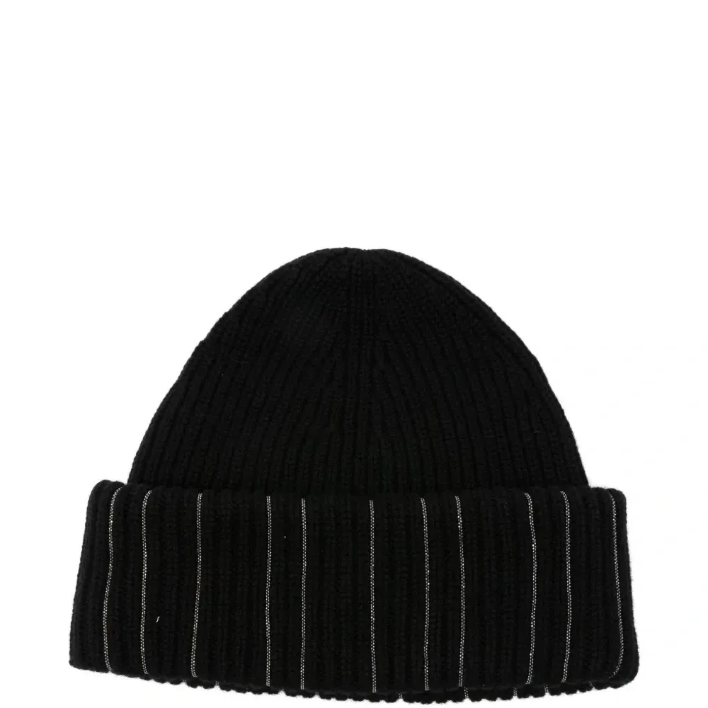 Шапка бини в рубчик с эффектом металлик