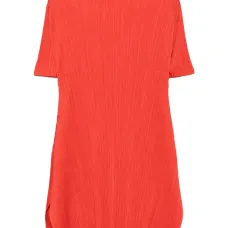 Плиссированное платье миди с высоким воротником Плиссированное платье миди с высоким воротником