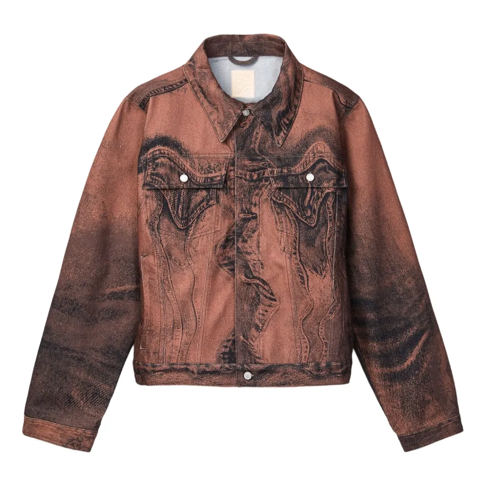 Джинсовая куртка с эффектом потертости