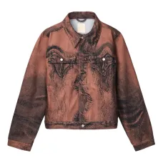 Джинсовая куртка с эффектом потертости