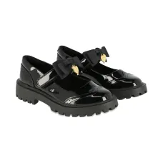 Лакированные балетки с бантом