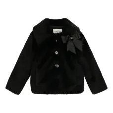 Шуба из искусственного меха с бантом