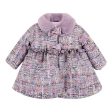 Шуба из искусственного меха с бантом