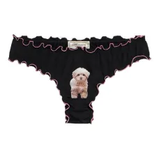 Трусы-брифы с оборками и принтом