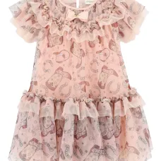 Платье с оборками и принтом