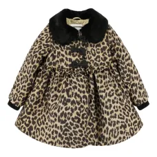 Пальто с оборками и леопардовым принтом