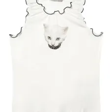 Футболка с оборками и принтом