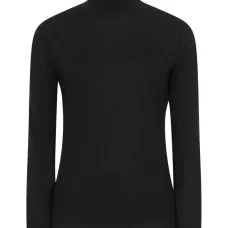 Свитер с высоким воротником и манжетами в рубчик