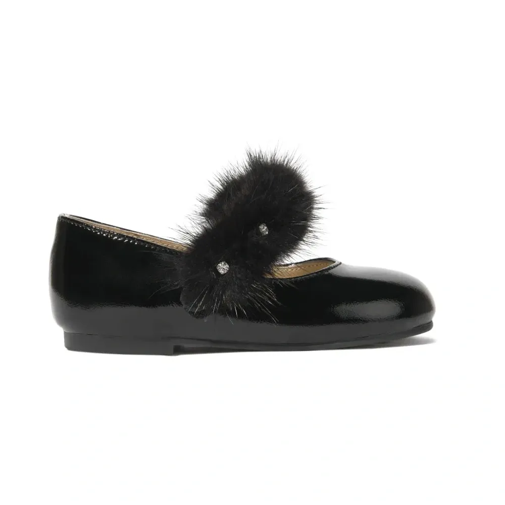 Балетки с меховой отделкой