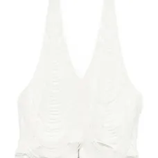 Топ с завязкой на шее и бахромой