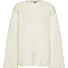 Свитер фактурной вязки с круглым вырезом