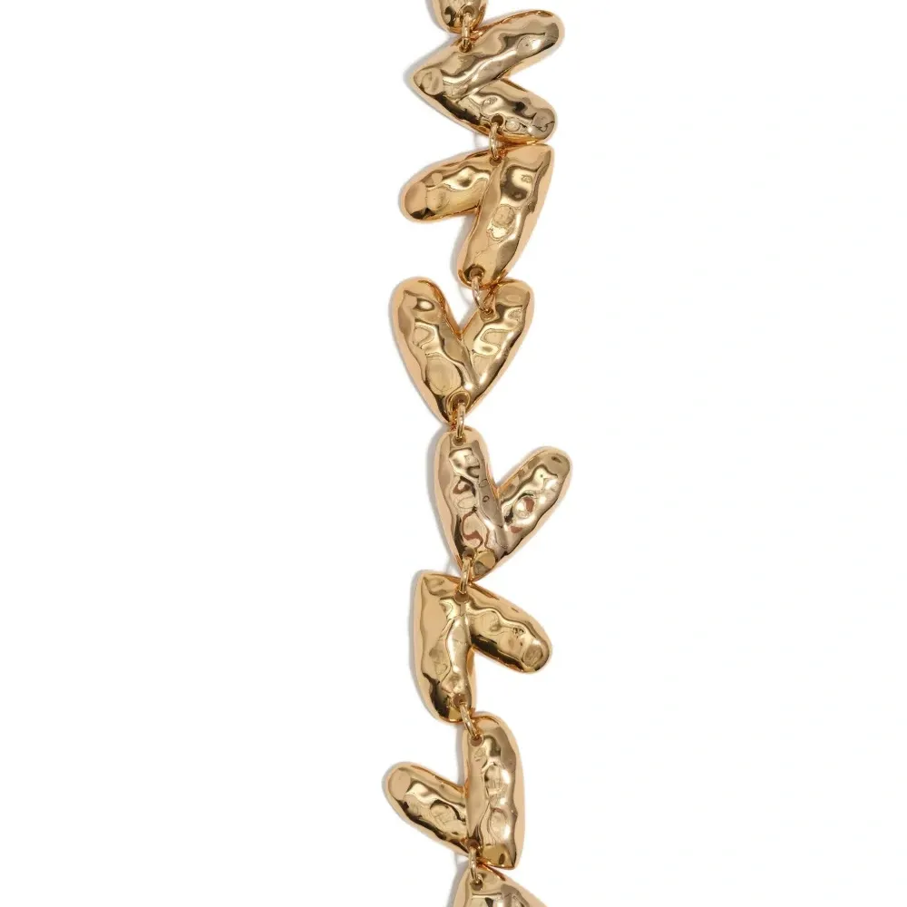 Колье с текстурированными сердечками