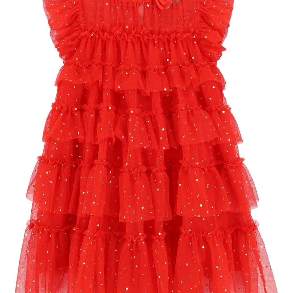 Ярусное платье с пайетками