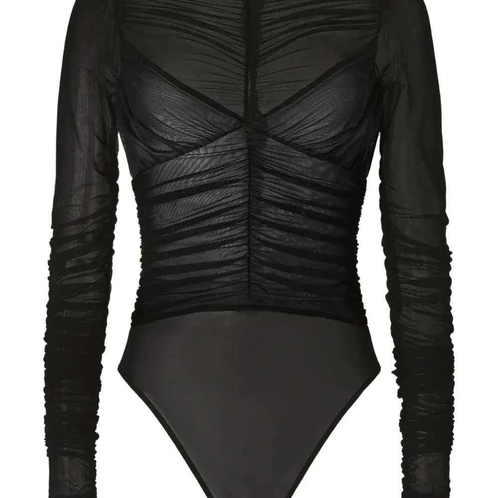 Сетчатое боди со сборками