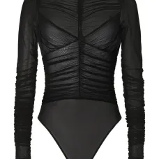 Сетчатое боди со сборками