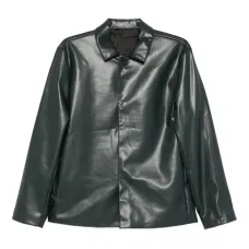 Куртка с кожаным воротником