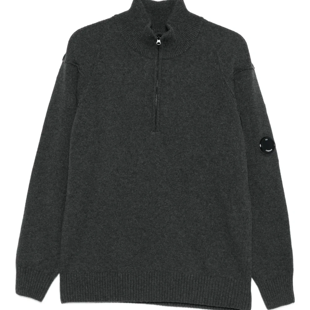 Шерстяной свитер с воротником на молнии