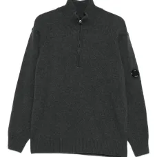 Шерстяной свитер с воротником на молнии