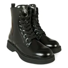 Лакированные ботинки в стиле милитари