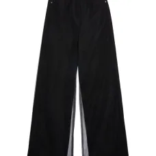 Джинсы со вставками из тюля