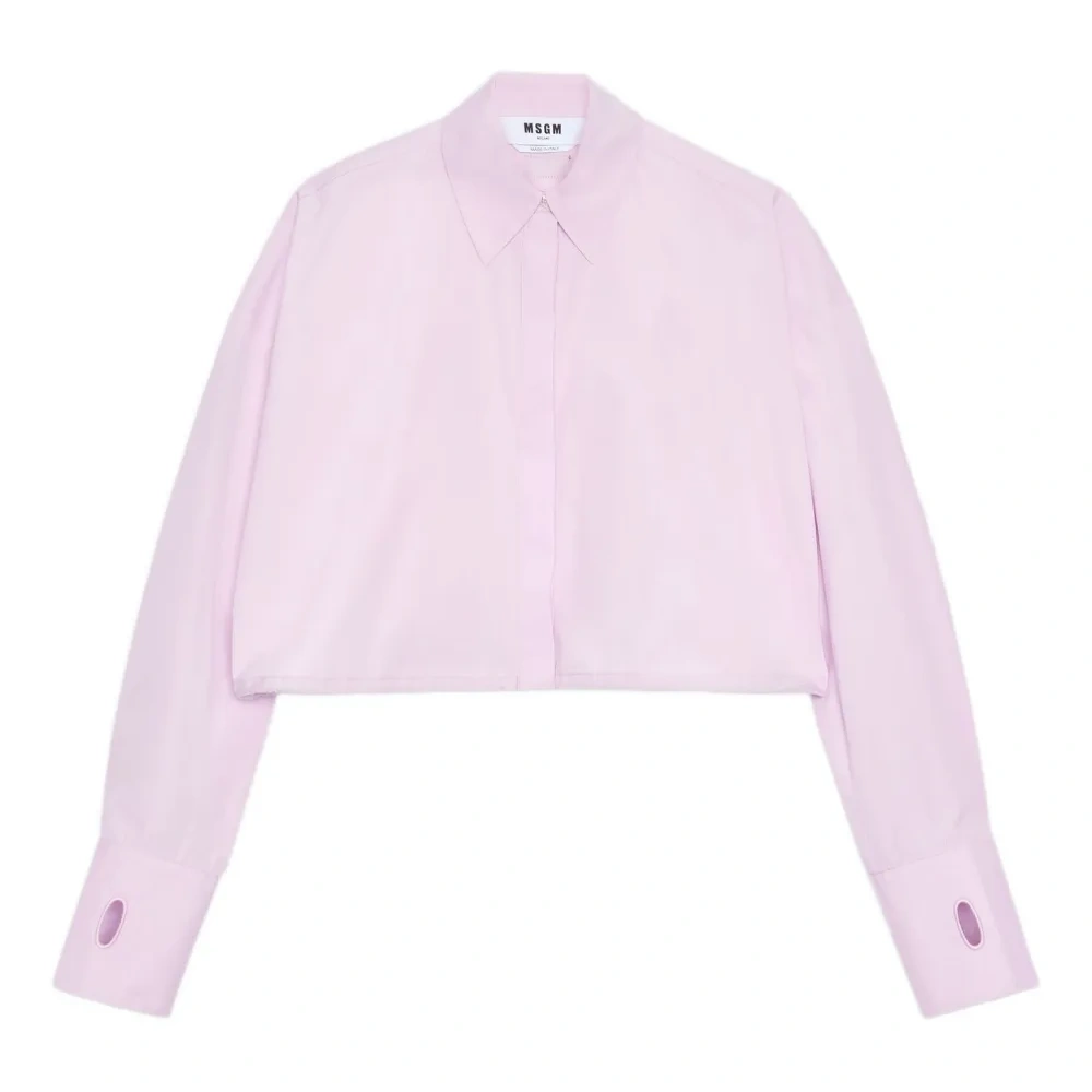 Укороченная рубашка на пуговицах