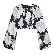 Блузка с длинными рукавами и цветочным принтом Блузка с длинными рукавами и цветочным принтом