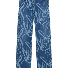 Брюки с принтом в виде кроликов