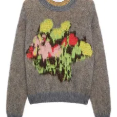 Свитер с цветочной аппликацией Свитер с цветочной аппликацией