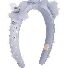 Атласный ободок с аппликацией