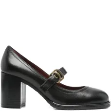 Туфли на блочном каблуке с пряжкой