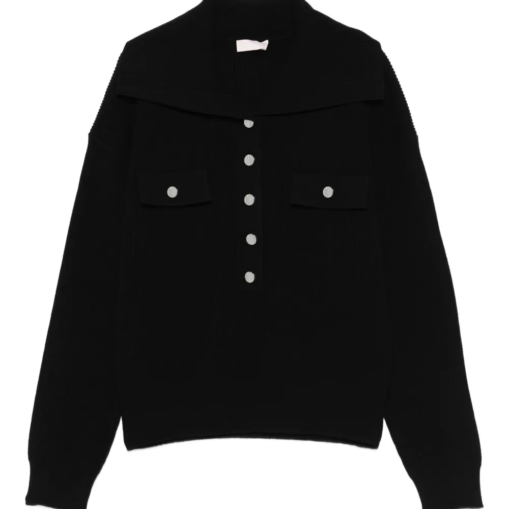 Свитер с воротником в рубчик