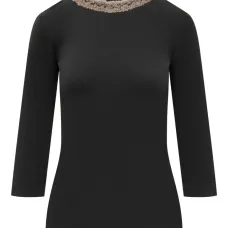 Декорированный топ с рукавами три четверти Декорированный топ с рукавами три четверти