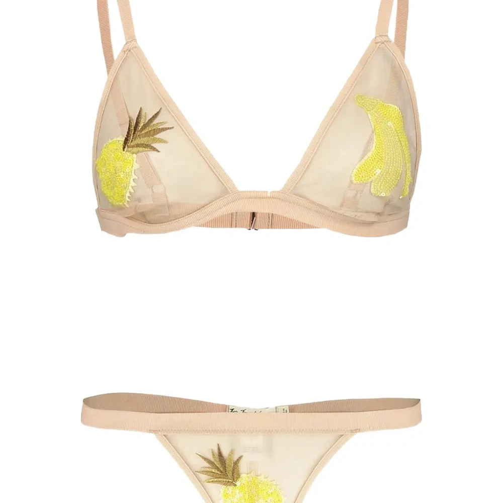 Бюстгальтер с треугольными чашками и пайетками