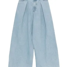 Широкие джинсы со складками