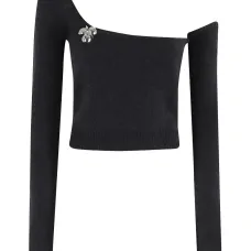 Декорированный топ на одно плечо Декорированный топ на одно плечо