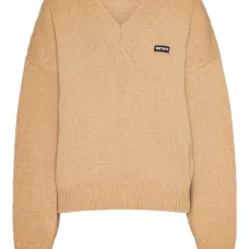 Шерстяной свитер с V-образным вырезом