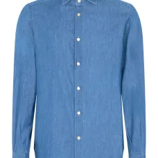 Джинсовая рубашка с длинными рукавами