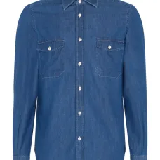 Джинсовая рубашка с карманами