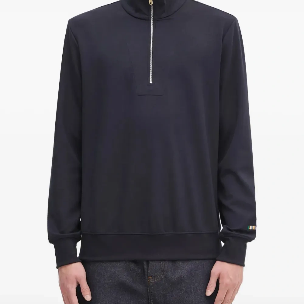 Полосатая толстовка с воротником на молнии