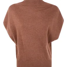 Свитер с высоким воротником и короткими рукавами