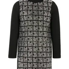 Декорированное платье с высоким воротником Декорированное платье с высоким воротником