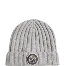 Шапка бини в рубчик с логотипом