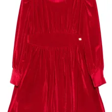 Бархатное платье с объемными рукавами