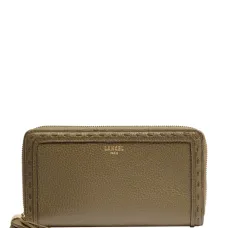 Кошелек с круговой молнией и кисточкой