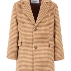 Однобортное пальто в ломаную клетку Однобортное пальто в ломаную клетку