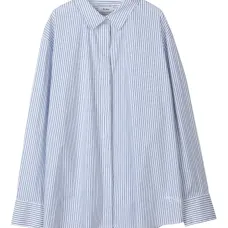 Рубашка в полоску с расклешённым кроем