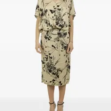 Платье миди с цветочным принтом Платье миди с цветочным принтом