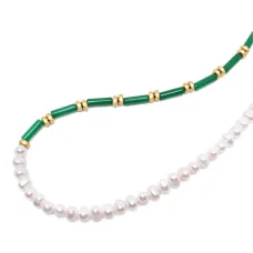 Чокер с агатом и жемчугом