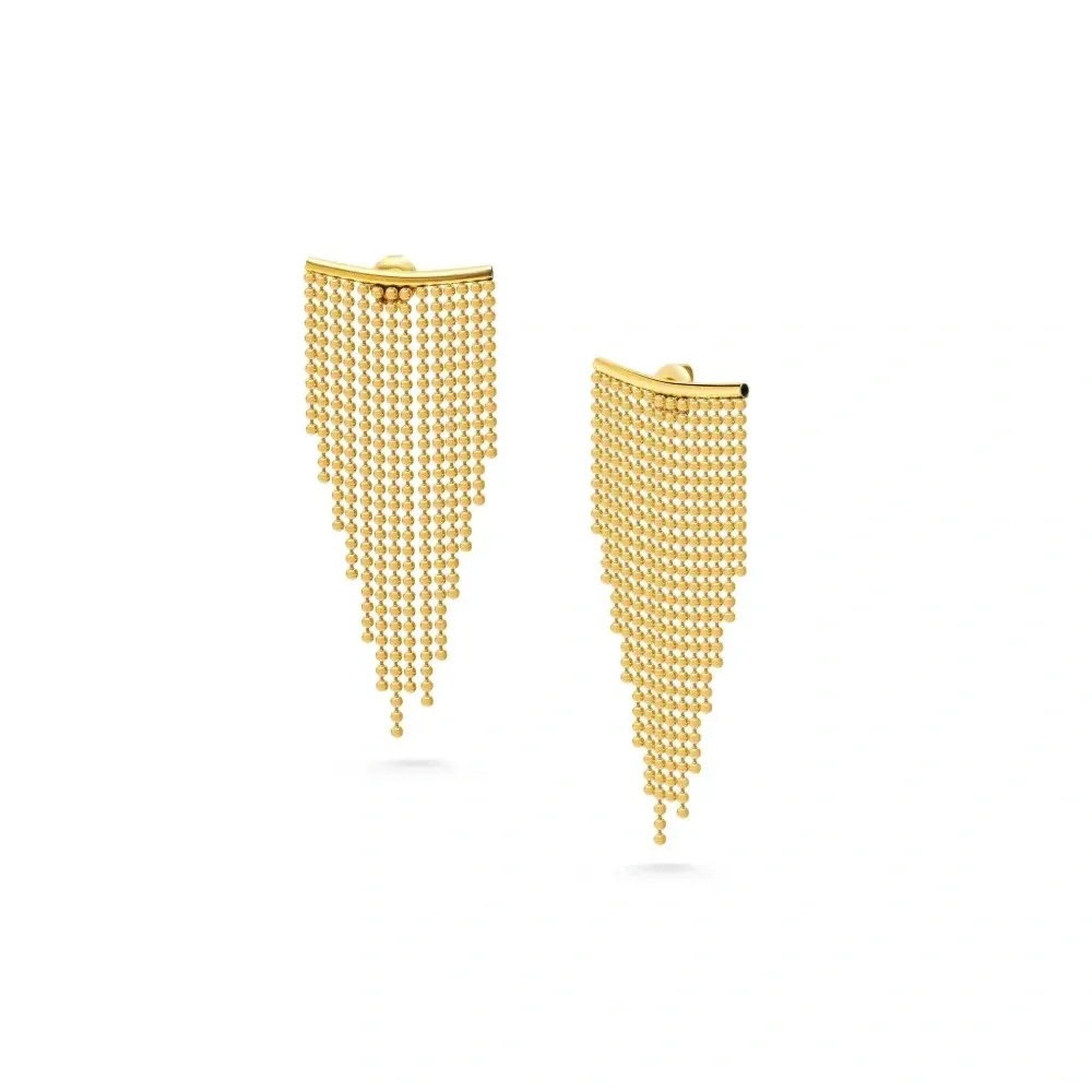 Серьги с бахромой из бисера